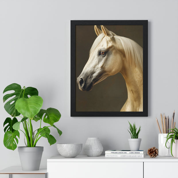 Elegant Horse Framed Poster | Modern Wall Art | Equine Decor | Horse Lover Gift | Farmhouse Decor | Art for Animal Enthusiasts