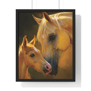 Heartfelt Horse Family Art, Vertical Framed Poster, Equine Decor, Horse Lover Gift, Animal Wall Art, Nursery Art, Equestrian Home