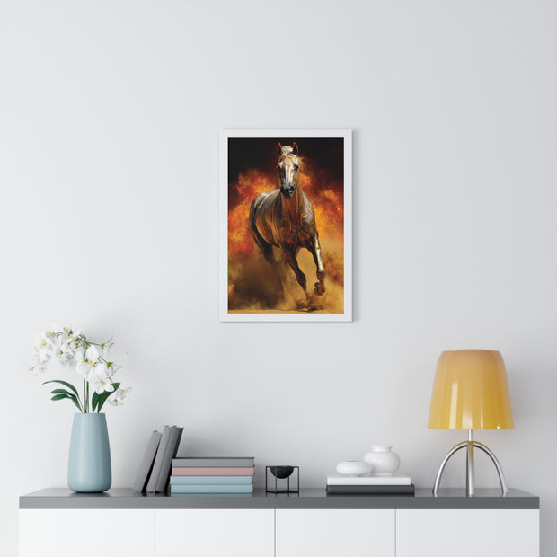 Majestic Horse Framed Poster | Wall Art for Animal Lovers, Equestrian Home Decor, Gift for Horse Enthusiasts, Motivational Art, Equine Decor