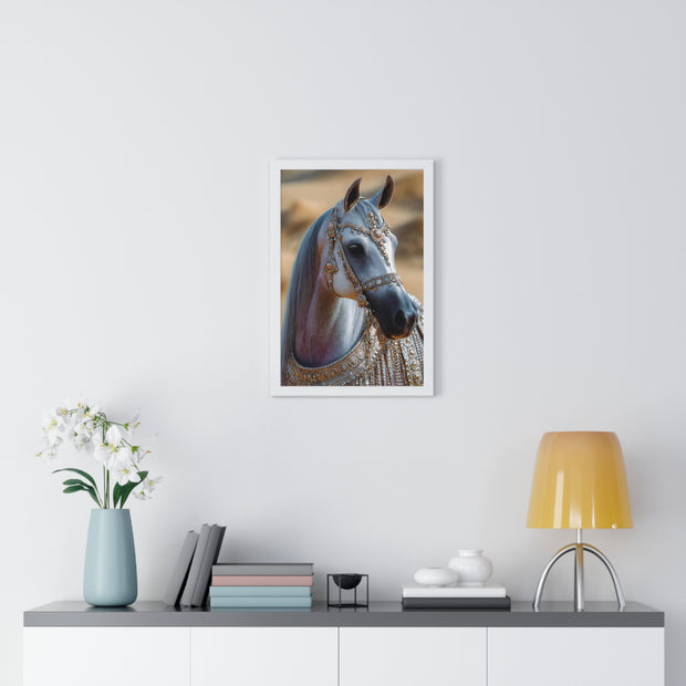 Elegant Horse Framed Art Print, Equine Wall Decor, Horse Lover Gift, Bohemian Home Decor, Nature-Inspired Wall Art