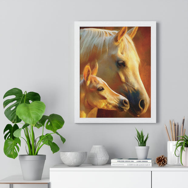 Elegant Horse Art Print, Framed Horse Poster, Equine Wall Decor, Animal Lover Gift, Cozy Home Decoration
