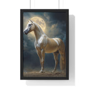 Majestic Horse Vertical Framed Poster | Equestrian Art Decor | Perfect Gift for Horse Lovers | Moonlit Wall Art | Home Office Decoration