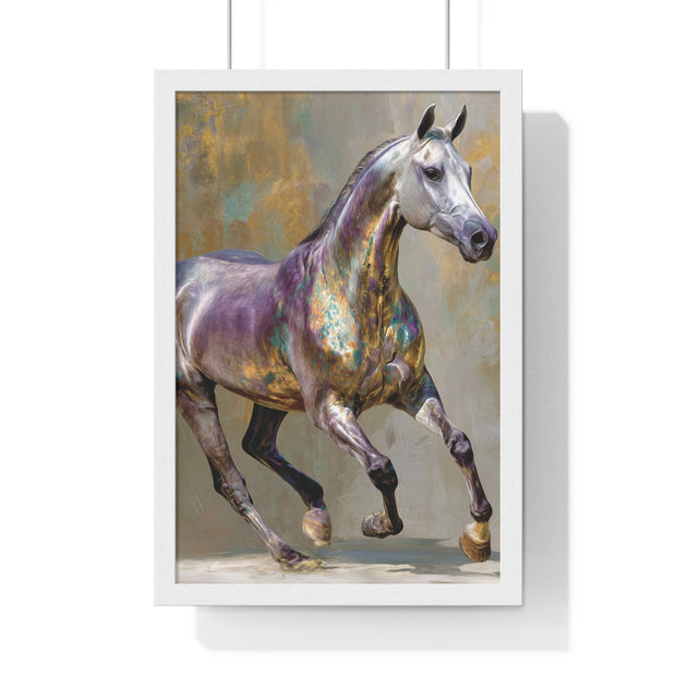 Equine Art Vertical Framed Poster, Horse Wall Decor, Equestrian Gift, Interior Design Accent, Equine Enthusiast Home Decor