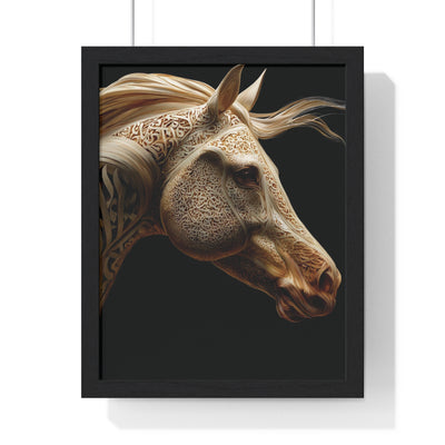 Elegant Horse Framed Art Print, Equine Wall Decor, Horse Lover Gift, Home Decor, Animal Artwork, Equestrian Style