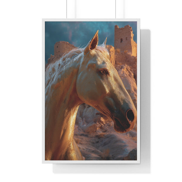 Majestic Horse Vertical Framed Poster | Elegant Horse Wall Art, Home Decor, Equine Lover Gift, Nature-Inspired Decoration, Animal Art Print