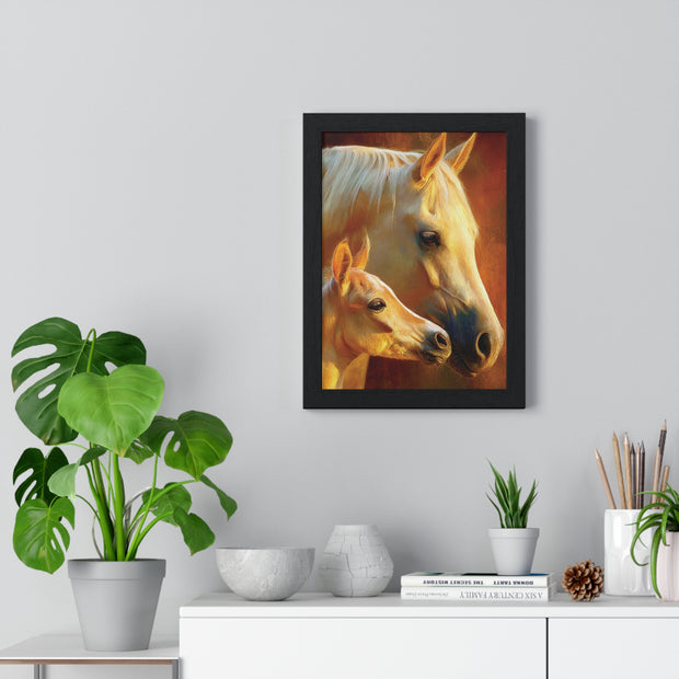 Elegant Horse Art Print, Framed Horse Poster, Equine Wall Decor, Animal Lover Gift, Cozy Home Decoration
