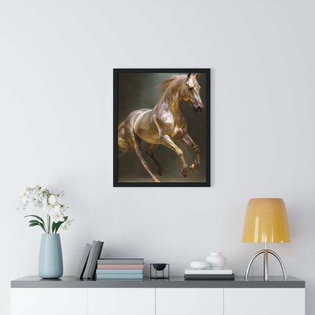 Elegant Horse Art Print, Horse Lover Gift, Wall Decor for Equestrians, Inspirational Home Art, Vertical Framed Horse Poster