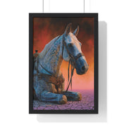 Elegant Horse Vertical Framed Poster - Art Print for Horse Lovers, Home Decor, Gift, Animal Wall Art, Nature Enthusiasts