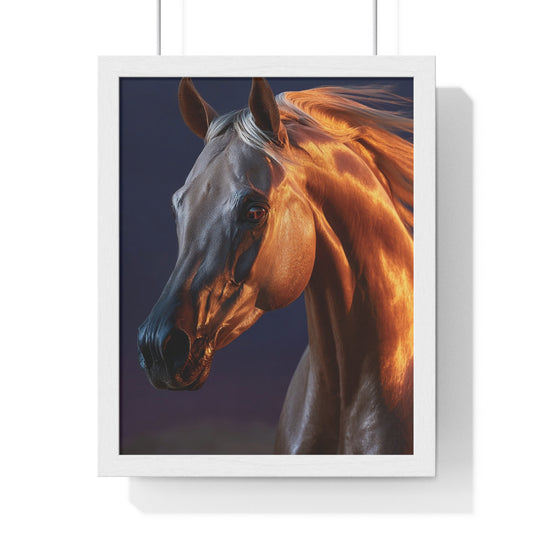 Elegant Horse Art Print, Vertical Framed Poster, Equestrian Decor, Horse Lover Gift, Home Wall Art, Animal Themed Decoration