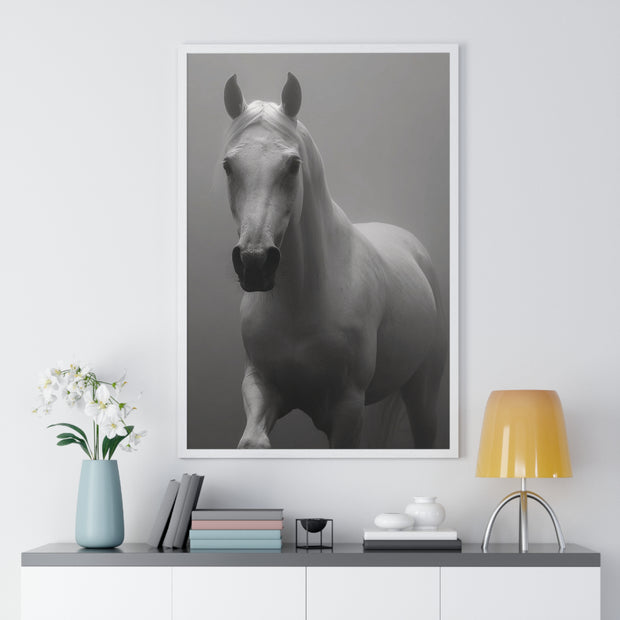 Elegant Equine Wall Art Decor, Black and White Horse Poster, Modern Home Decoration, Animal Lover Gift, Equine Photography Print