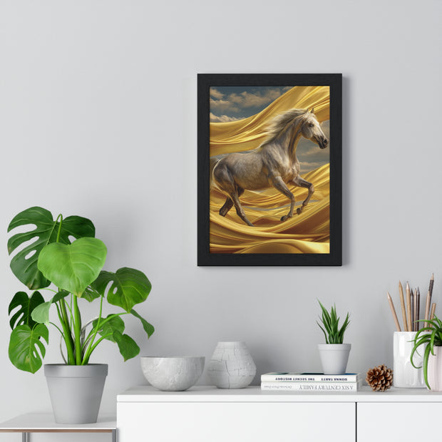 Majestic Horse Framed Poster - Equine Wall Art, Home Decor, Gift for Horse Lovers, Equestrian Art, Nature Inspired Decoration