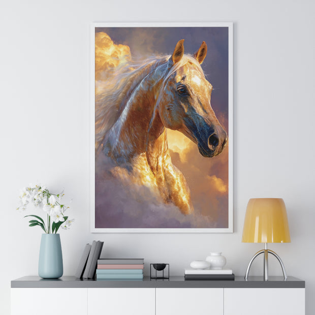 Stunning Horse Artwork Vertical Framed Poster, Horse Lovers Gift, Equestrian Home Decor, Animal Wall Art, Unique Gift Idea