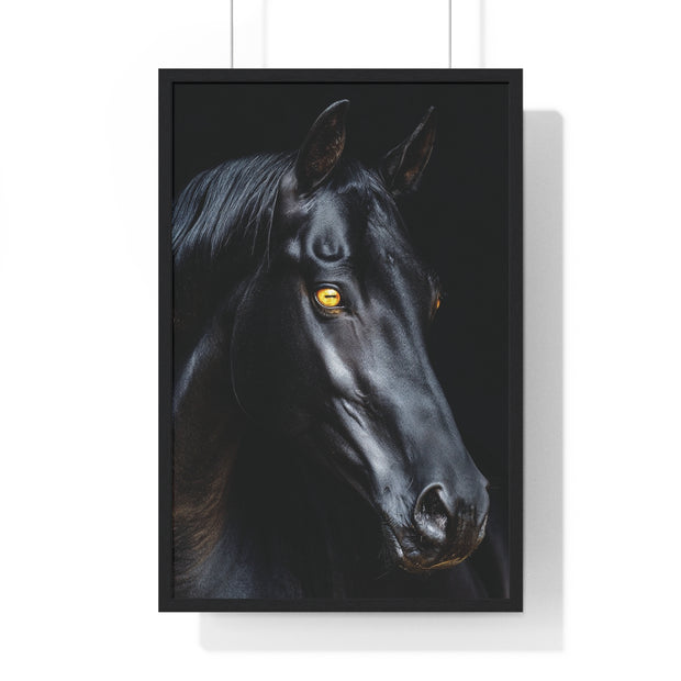 Elegant Horse Portrait Wall Art, Framed Horse Print, Home Decor, Animal Lover Gift, Equine Artwork, Living Room Decoration