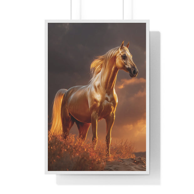 Majestic Horse Vertical Framed Poster | Equestrian Art | Home Decor | Art Print for Horse Lovers | Gift for Animal Enthusiasts