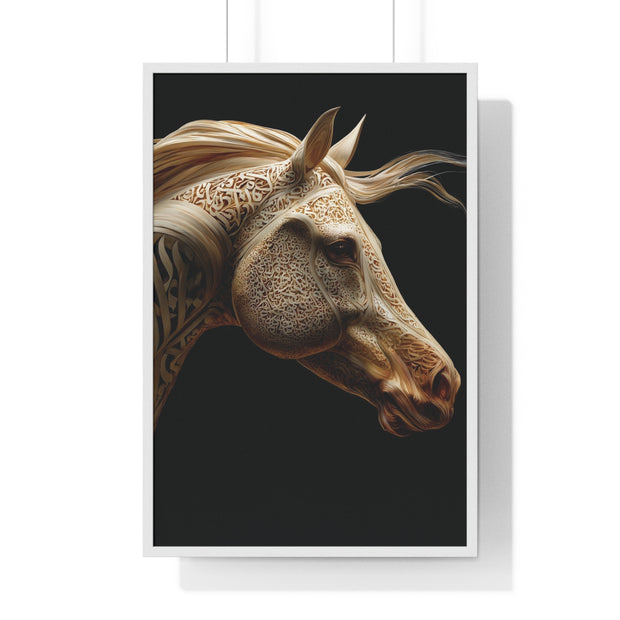 Elegant Horse Framed Art Print, Equine Wall Decor, Horse Lover Gift, Home Decor, Animal Artwork, Equestrian Style