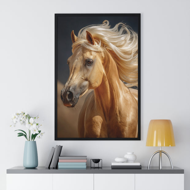 Majestic Horse Vertical Framed Poster, Animal Wall Art, Home Décor, Equestrian Gifts, Nature Lover Print, Office Decoration