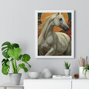 Majestic Horse Vertical Framed Poster, Equine Art, Animal Lover Decor, Gift for Horse Lovers, Home Wall Art, Rustic Farmhouse Style