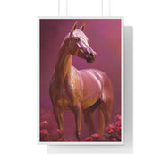 Elegant Horse Art Framed Poster, Equine Decor, Horse Lover Gift, Wall Art for Home, Unique Gift for Her, Animal Artwork