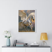 Majestic Pegasus Vertical Framed Poster | Wall Art, Home Decor, Equine Art, Gift for Horse Lovers, Fantasy Art