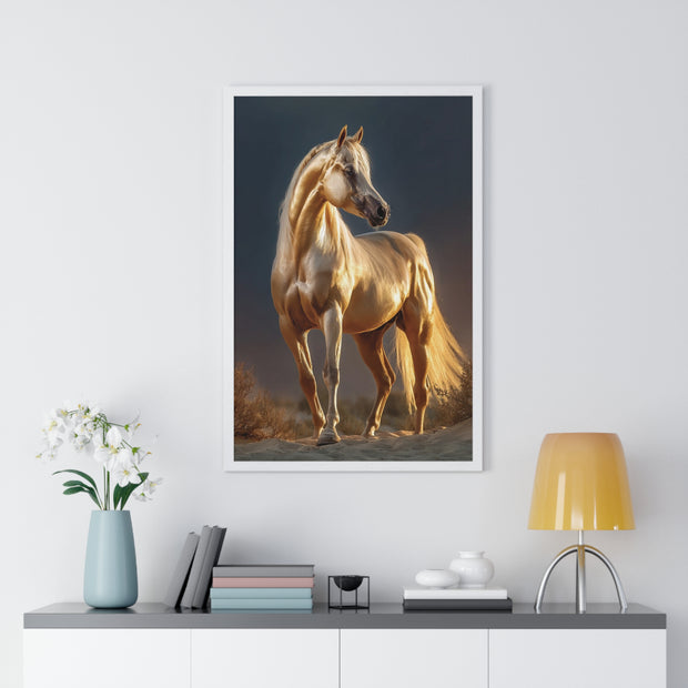 Majestic Horse Framed Poster, Equine Wall Art, Elegant Home Decor, Gift for Horse Lovers, Unique Nature Art, Horse Lover's Gift