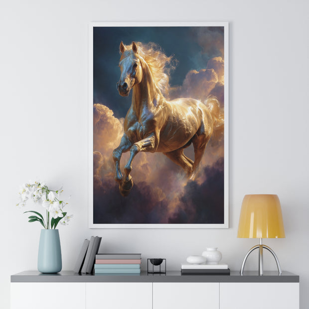 Majestic Horse Framed Poster, Equine Art, Home Decor, Wall Art, Gift for Horse Lovers, Equestrian Decor