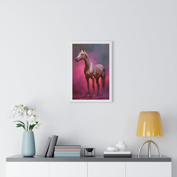 Elegant Horse Wall Art Print, Vertical Framed Poster, Equestrian Decor, Horse Lover Gift, Home Aesthetic, Animal Art
