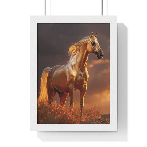Majestic Horse Vertical Framed Poster | Equestrian Art | Home Decor | Art Print for Horse Lovers | Gift for Animal Enthusiasts
