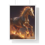 Majestic Horse Vertical Framed Poster, Equestrian Wall Art, Horse Lover Decor, Animal Print, Gift for Equine Enthusiasts