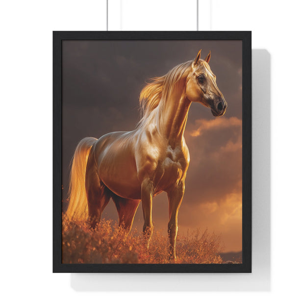 Majestic Horse Vertical Framed Poster | Equestrian Art | Home Decor | Art Print for Horse Lovers | Gift for Animal Enthusiasts