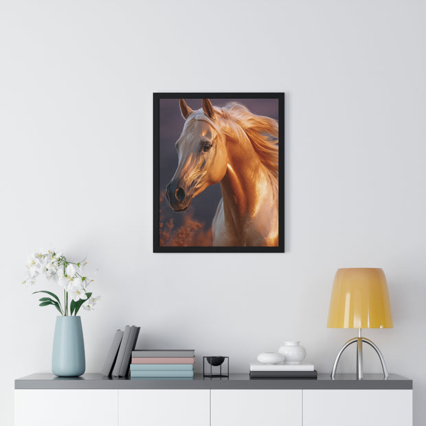 Majestic Horse Framed Poster | Equine Wall Art | Nature Decor | Gift for Horse Lovers | Equestrian Home Decor | Birthday & Housewarming
