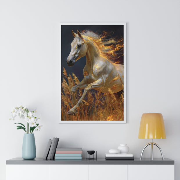 Majestic Horse Framed Art Print - Equestrian Decor, Nature Wall Art, Horse Lover Gift, Home Decoration, Animal Poster