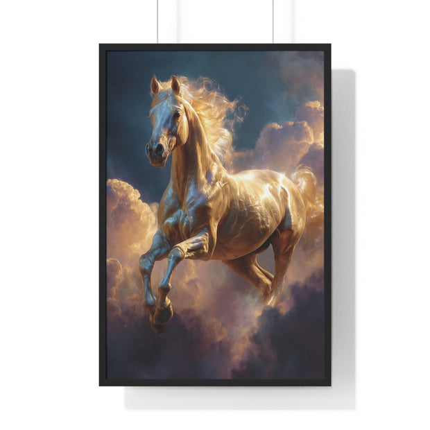 Majestic Horse Framed Poster, Equine Art, Home Decor, Wall Art, Gift for Horse Lovers, Equestrian Decor