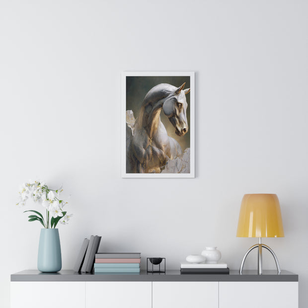 Elegant Horse Sculpture Wall Art, Horse Decor, Modern Framed Poster, Home Decor, Gift for Animal Lovers, Art for Living Room