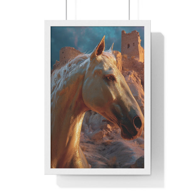 Majestic Horse Vertical Framed Poster | Elegant Horse Wall Art, Home Decor, Equine Lover Gift, Nature-Inspired Decoration, Animal Art Print