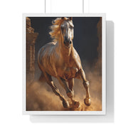Stunning Horse Vertical Framed Poster, Home Décor, Equestrian Art, Gift for Horse Lovers, Inspirational Wall Art, Rustic Interior