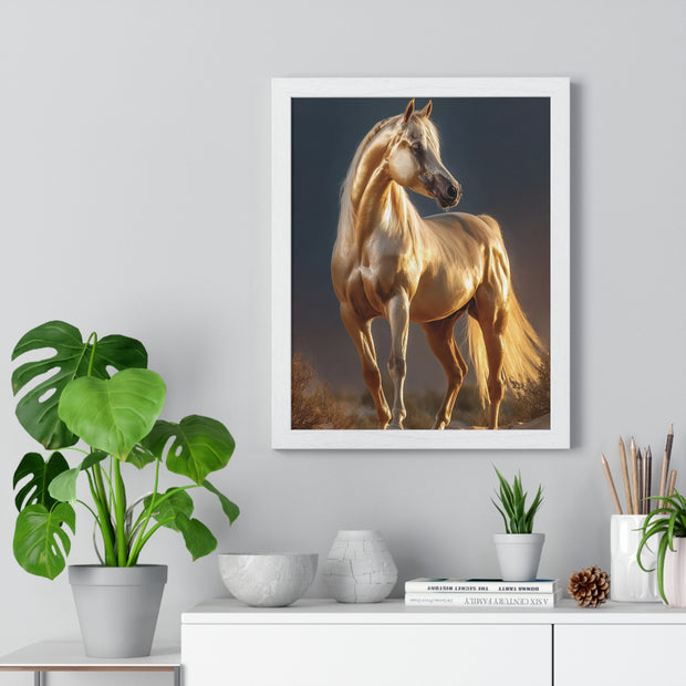 Majestic Horse Framed Poster, Equine Wall Art, Elegant Home Decor, Gift for Horse Lovers, Unique Nature Art, Horse Lover's Gift