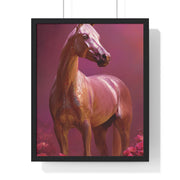 Elegant Horse Art Framed Poster, Equine Decor, Horse Lover Gift, Wall Art for Home, Unique Gift for Her, Animal Artwork