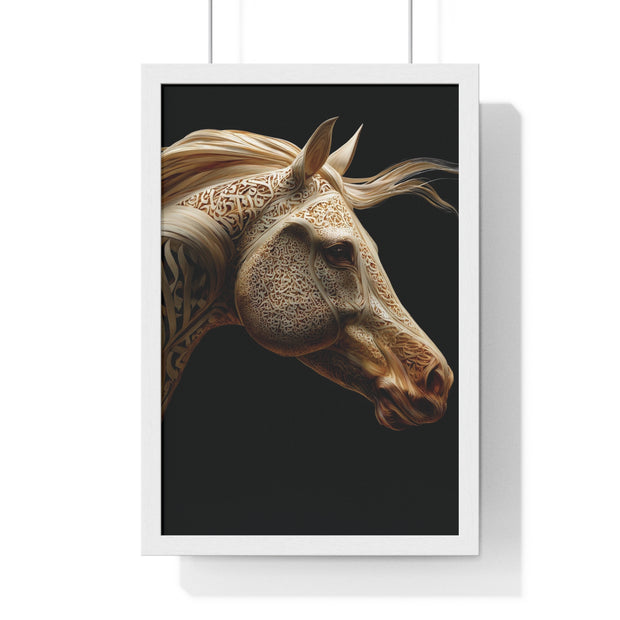 Elegant Horse Framed Art Print, Equine Wall Decor, Horse Lover Gift, Home Decor, Animal Artwork, Equestrian Style