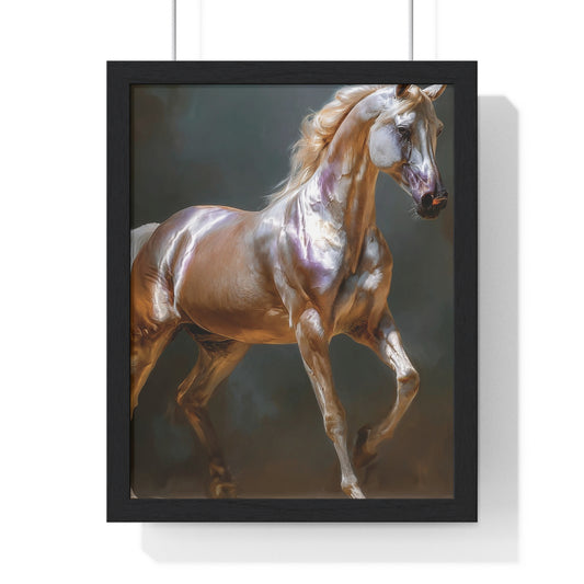 Elegant Horse Art Print, Vertical Framed Poster, Equine Wall Decor, Horse Lover Gift, Home Office Decoration, Animal Art