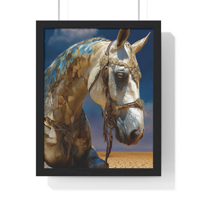 Elegant Horse Portrait Wall Art, Equestrian Decor, Horse Lover Gift, Vertical Framed Poster, Home Office Artwork, Nature Inspired Decor