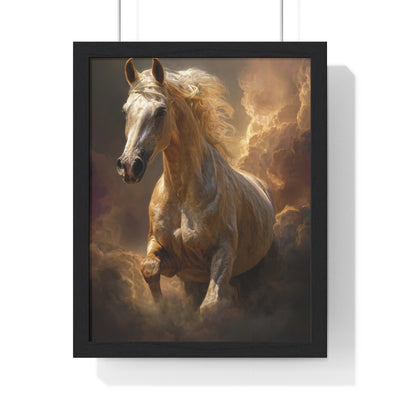 Majestic Horse Vertical Framed Poster, Equine Art Print, Home Decor, Gift for Horse Lovers, Nature Wall Art, Equestrian Decor