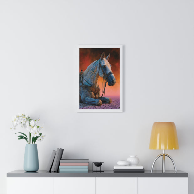 Elegant Horse Vertical Framed Poster - Art Print for Horse Lovers, Home Decor, Gift, Animal Wall Art, Nature Enthusiasts