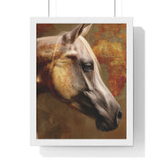 Elegant Horse Framed Poster, Horse Lover Art, Home Decor, Gift for Equestrians, Inspirational Wall Art, Rustic Farmhouse Style