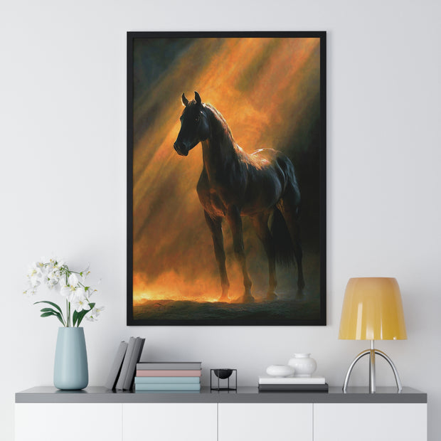 Elegant Horse Wall Art | Framed Poster for Home Decor, Equestrian Gift, Animal Lover Wall Decor, Rustic Decor, Art for Living Room