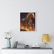 Majestic Horse Vertical Framed Poster, Equestrian Wall Art, Horse Lover Decor, Animal Print, Gift for Equine Enthusiasts