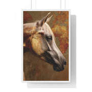 Elegant Horse Framed Poster, Horse Lover Art, Home Decor, Gift for Equestrians, Inspirational Wall Art, Rustic Farmhouse Style