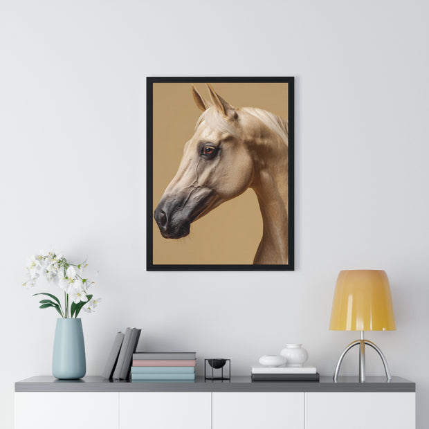 Elegant Horse Portrait Framed Poster, Wall Art for Horse Lovers, Home Decor, Equestrian Gift, Animal Themed Decor
