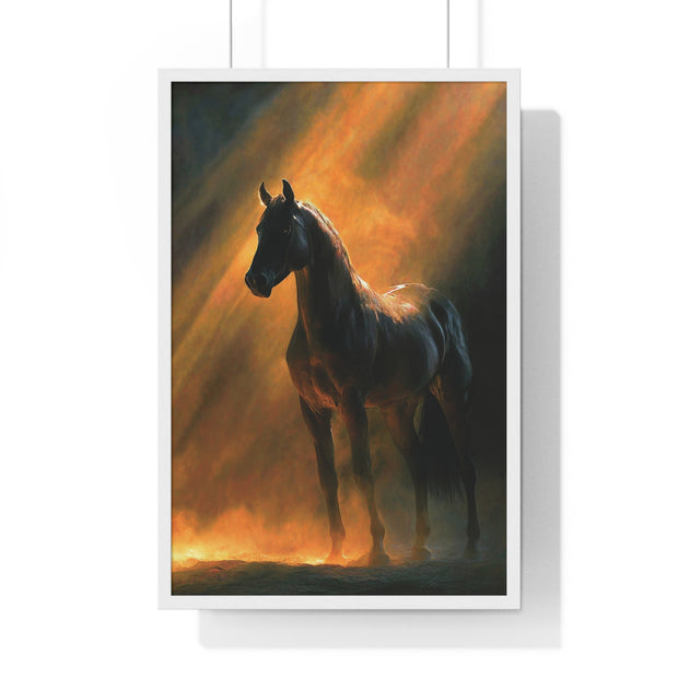 Elegant Horse Wall Art | Framed Poster for Home Decor, Equestrian Gift, Animal Lover Wall Decor, Rustic Decor, Art for Living Room