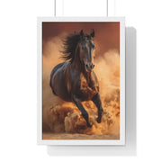 Galloping Wild Horse Framed Poster, Equine Wall Art, Nature Decor, Horse Lover Gift, Rustic Home Decor, Farmhouse Artwork