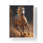 Stunning Horse Vertical Framed Poster, Home Décor, Equestrian Art, Gift for Horse Lovers, Inspirational Wall Art, Rustic Interior